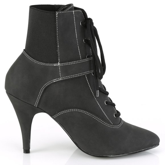 Transgender Pointed Toe Lace Up High Heel Ankle Boots - Picture 3 of 5